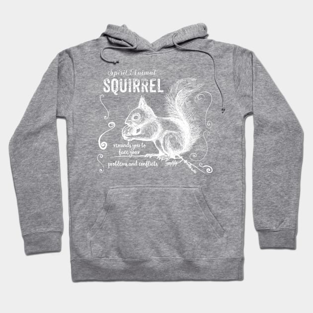 Spirit animal - Squirrel white Hoodie by mnutz